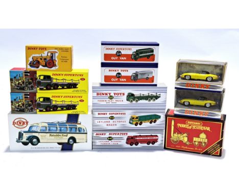 Dinky (Atlas Editions), a boxed group to include 943 Leyland Octopus Tanker "Esso", 514 Guy Van "Lyons", and others. Also inc