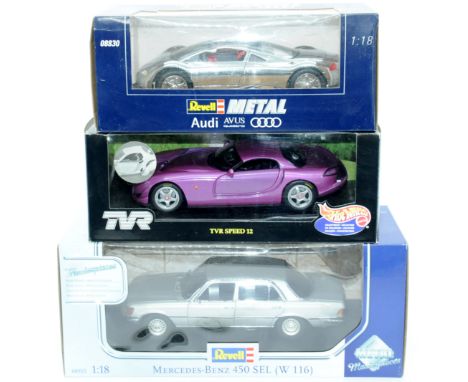 Revell &amp; Hotwheels a boxed group of 1:18 Scale models (see photo). Conditions appear to be Excellent (unchecked for compl