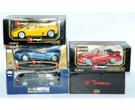 Bburago &amp; Revell a boxed group of 1:18 Scale Cars (see photo). Conditions appears to be Good to Excellent (unchecked for 