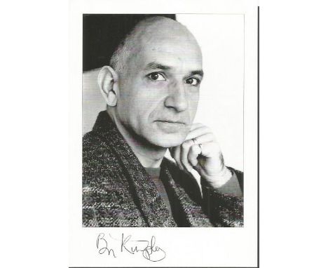 Ben Kingsley signed small b/w photo. English actor with a career spanning over 40 years. He has won an Oscar, Grammy, BAFTA, 