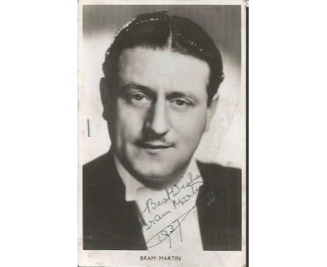 Bram Martin Dance Band leader 1930s signed 6 x 4 vintage b/w photo signed 1937, signs of age and a couple of staple marks, bu