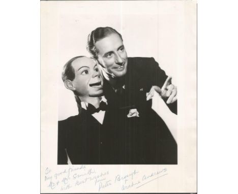 Peter Brough & Archie Andrews Ventriloquist Signed Vintage 8x10 Photo. Good condition