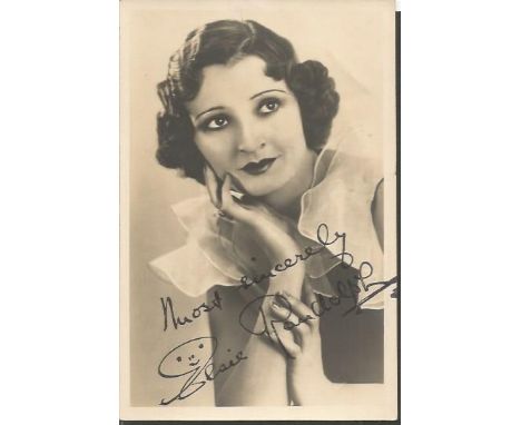 Elsie Randolph signed vintage photo. English actress, singer and dancer. Good condition