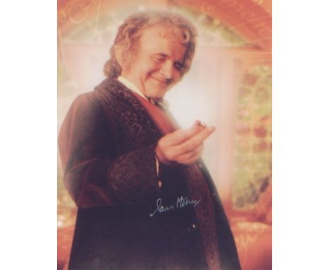Lord of the Rings signed Sir Ian Holm. 10x8 photo as Bilbo Baggins. Good condition