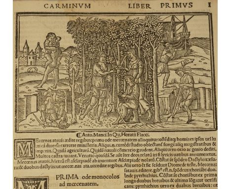 Horatius Flaccus, Quintus. Odarum Libri Quatuor: Epodi Carmen Saeculare Porphyrio: Anto. Manci. Ascensio Interpretibus. Eiusd