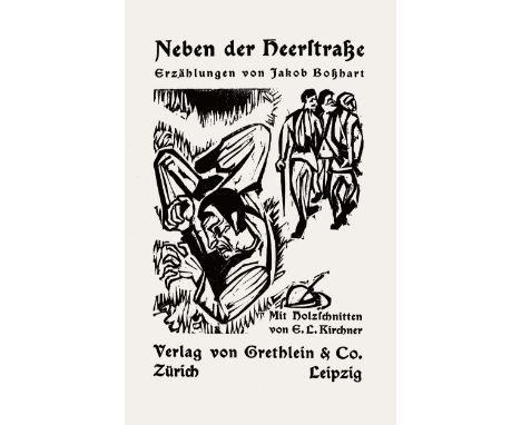 Kirchner, Ernst Ludwig. - Boßhardt, Jakob. Neben der Heerstrasse. Erzählungen. 434 S., 1 Bl. Mit 23 (statt 24) Orig.-Holzschn