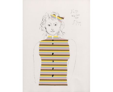 Picasso, Pablo. Le soleil ébloui. 17 lose, gefalteten Bögen. Mit 12 teils farbigen Lithographien, 1 Collage und 13 (1 Collage