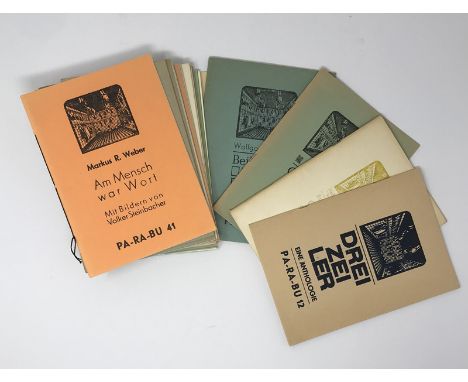 Pa-Ra-Bü (Patios Raritäten Bücher). Eine Reihe des Patio Verlages, herausgegeben von Karl Riha. 16 Hefte der Reihe. 16-40 S. 