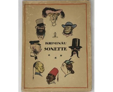Eisenlohr, Friedrich, Ludwig Rubiner und Livingstone Hahn. Kriminal-Sonette. 53 S. 19 x 14 cm. Farbig illustrierte OBroschur 