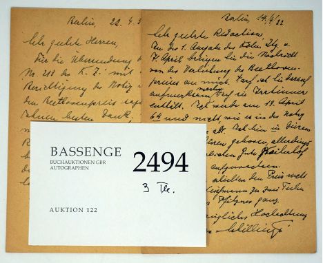 Schillings, Max von, Komponist und Dirigent, Generalmusikdirektor in Stuttgart, Staatsopern-Intendant in Berlin (1868-1933). 