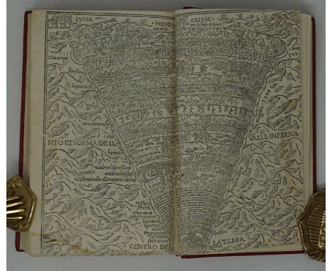 Dante (Alighieri). (La divina commedia) col sito, et forma dell’inferno tratta dalla istessa descrittione del poeta. 3 nn., n