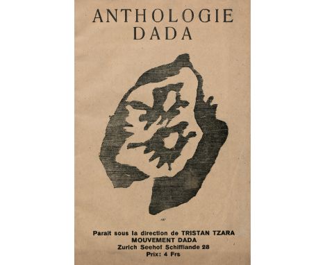 Dada. - Dada 4-5. Anthologie Dada. Parait sous la direction de Tristan Tzara (Umschlagtitel). 16 Bl. Mit 9 Orig.-Holzschnitte