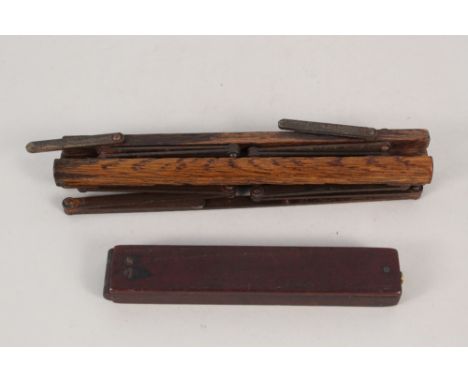 Georgian mahogany cased sovereign scales plus a miniature folding music stand
