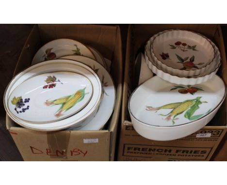Items of Royal Worcester Evesham china (two boxes)
