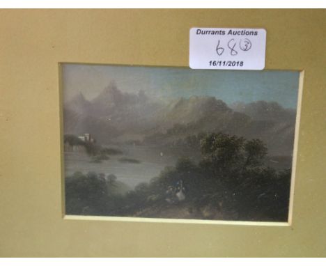 Two small landscape oils (one on copper) plus a print