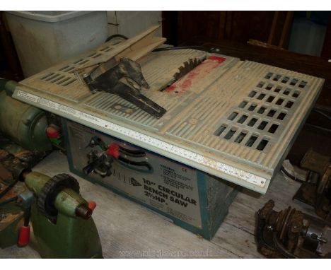 A Draper 10'' circular Saw, 2 1/2 hp model BTS 250A with angle adjustment