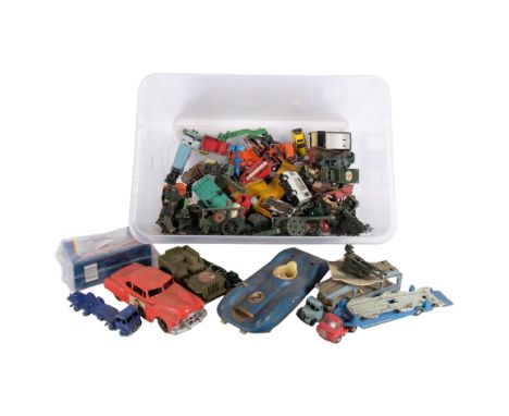 A quantity of Vintage diecast tin and plastic vehicles, various brands including Dinky, Matchbox, Corgi, etc 