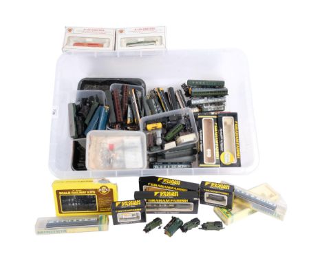 A large quantity of N gauge trains and accessories, various locomotives, carriages, goods wagons, track and other accessories