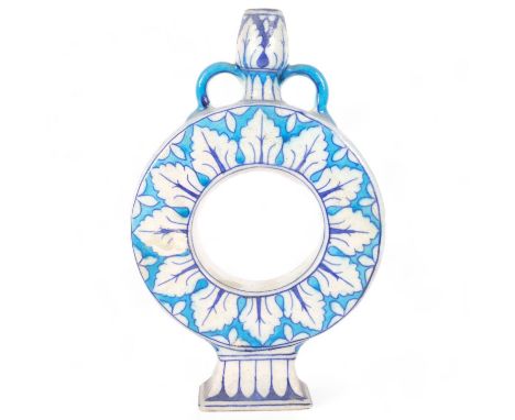 An Indian Multan pottery moon flask, H26cmSeveral glazing chips, 1 has been partially restored, no other major damage 