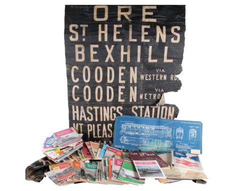 A large quantity of tram and railway ephemera, including The Railway Magazine, etc, a part tram destination roll, high lighti