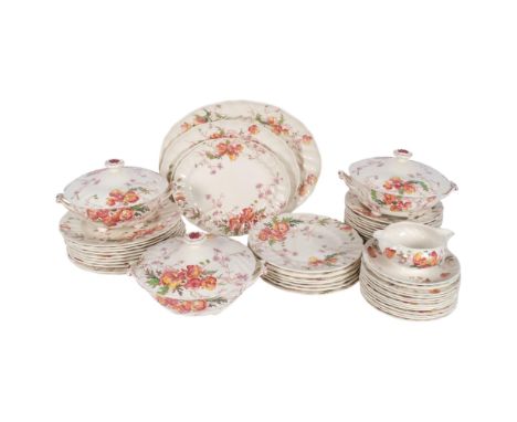 A Royal Doulton Sherborne pattern dinner service, model no. D5915, including vegetable tureens, meat plates, dinner plates, e