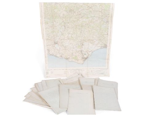 A large quantity of  Ordnance Survey maps, including Bexhill 1878, East Sussex, London, etc 