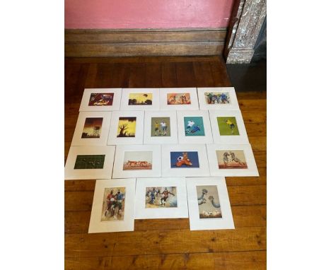 A selection of Official FIFA 2010 South African World cup commissioned art prints 29 x 19cms in mounts and wrapped in selloth