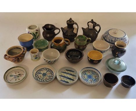 A group of mixed studio pottery , to include Wendord Bridge , Jane Herold , Sidney Tunstin of Winchcombe pottery , Ewenny pot