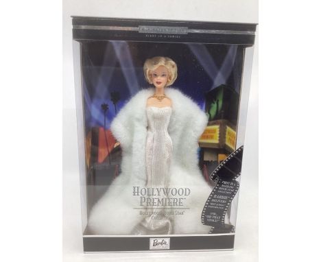 Mattel Barbie doll; Marilyn Monroe Hollywood Premiere movie Star collection. Unused boxed sparkly gown with fur stole collect