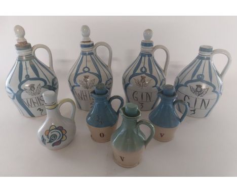 A collection of&nbsp; Buchan Scottish&nbsp;stoneware&nbsp; items, to include Gin and Whisky lidded jars as well as oil and vi