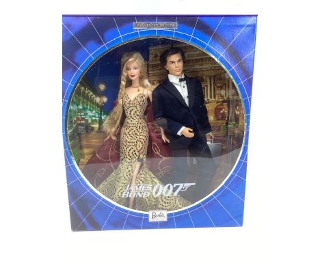 Mattel Boxed Barbie doll; James Bond 007 2002 dual pack barbie collectibles with Barbie and James Bond special Ken -sealed an