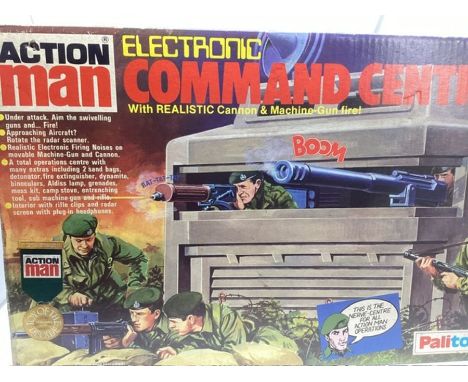 Palitoy Vintage Action Man toy ; Command centre boxed under attack hard case field centre with a selection of equipment and r
