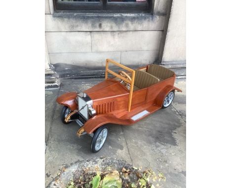   Volvo Fine Remarkably craftsman built wooden Built Childs Scale Vintage pedal car ; Magnificently hand turned and engineere