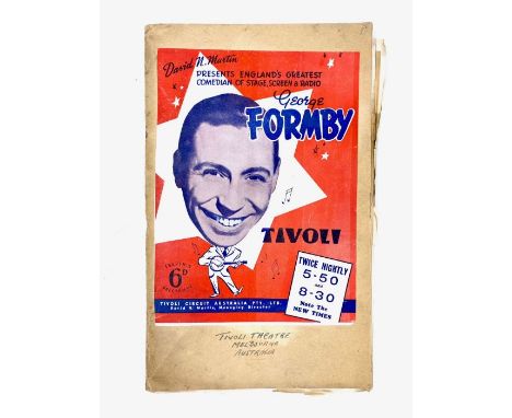 George Formby (1904-1961). George's personal annotated scrapbook recording his tour at Tivoli Theatre, Melbourne, Australia. 