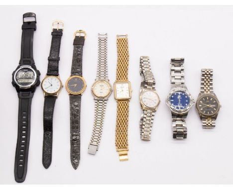 A collection of gentlemen's and ladies dress watches. To include a quartz Tissot Sea Star; a Gucci quartz watch; a gold plate