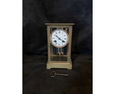 P Marti Et Cie, Medalle D'argent 1889&nbsp; French four glass mantle clock with two train movement striking on a gong contain