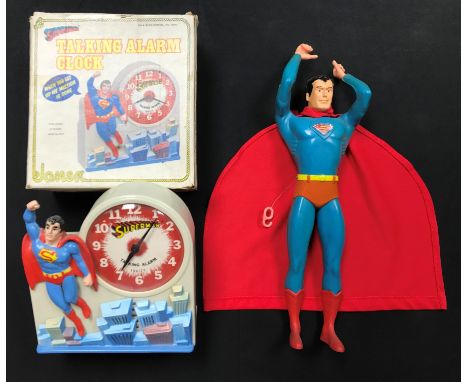 A Remco Toys, Hong Kong, Superman, 1979; a Superman Talking Alarm Clock (2)