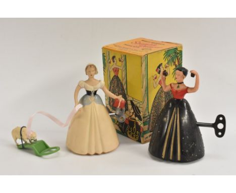 A Wells Brimtoy windup toy, Spanish Dancer, boxed;  another,  Mary Had a Little Lamb (2)