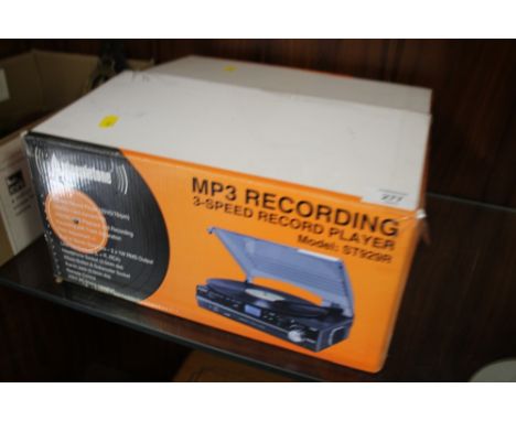 A BOXED MPS RECORDING 3 SPEED RECORD PLAYER