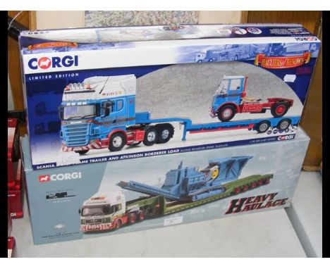 A boxed Corgi Heavy Haulage set with Crusher Load, together with Limited Edition Corgi Scania R Step Frame Trailer and Load -