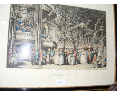 ROWLANDSON - hand coloured engraving 'Vauxhall 1732' CONDITION REPORTgood condition - engraving size approx 41x26cmlooks like