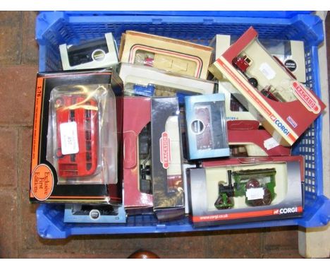 Selection of boxed die-cast Corgi and other vehicles, including steam engine 