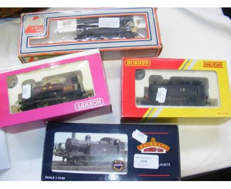 A boxed Bachmann locomotive, together with two Hornby and a Lima locomotive - all boxed 