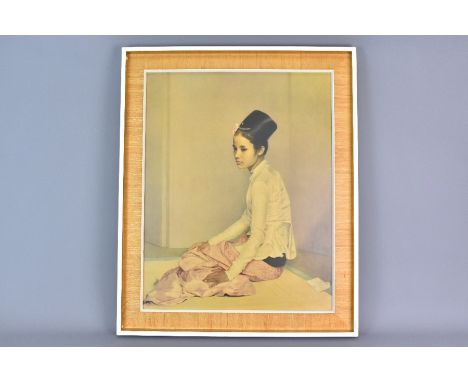Gerald Kelly 1960's print, entitled Saw Ohn Nyun, retailer Banks of Cheltenham, approx 48 x 60 cms, framed.&nbsp;