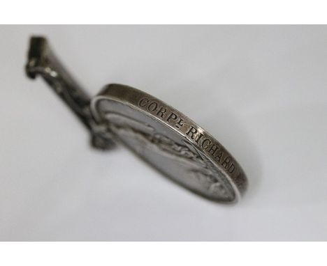 19th century Sutlej medal with Sobraon clasp, awarded to Corpl.Richard Beech 29th Regiment of Foot Worcester. This campaign m