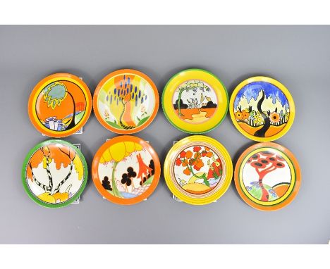 Eight Wedgwood Windbells Bizarre 'Living Landscapes of Clarice Cliff series, including Bridgewater nr 139T, Summerhouse nr 21