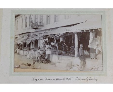 Anglo Indian interest photograph album, photographed by Del Tufo, title page 'Life in India' Thomas Epar and his wife Emma Ma