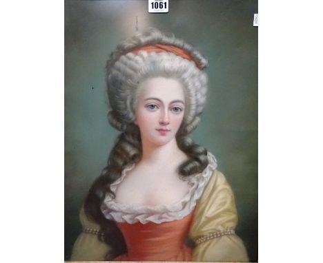 Continental School (19th century), Portrait of Madame de Maintenon, pastel, 47cm x 37cm.