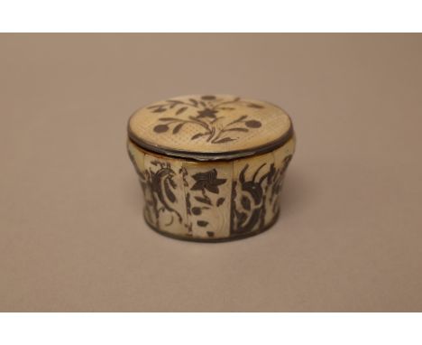 A silver mounted, mother of pearl, oval hinge lidded snuff box, of bombe form, probably North European, second half of the 18