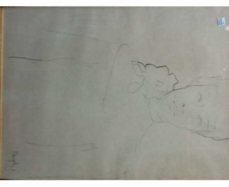 ** Rampling (20th century), Portrait of an elegant lady, pencil, signed, 60cm x 46cm.